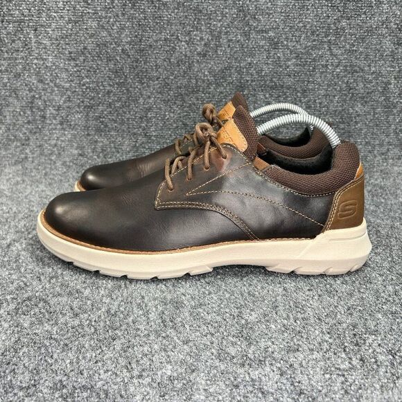 Skechers Doveno Vander Oxfords Men\'s Size 11 Brown Leather Lace Up Comfort Shoes main image 7